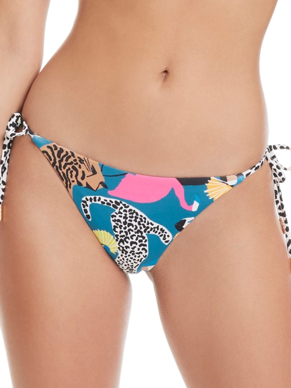 Red Carter Women's Reversible Tie-Side Bikini Bottoms - Indigo Dye Multi